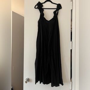 Black ruffle tank maxi dress
